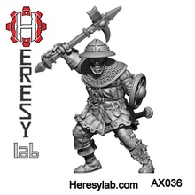 heresylab - ax036 squire hammer buckler toys & games dragons dungeons fantasy warhammer warrior d&d adventurer mordheim warband axia 3d print model - Mito3D