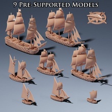 sailing fleet toys & games black cutter pirate ship cannon gunship 1st frigate 3rd 5th 17th 18th seas rate sloop brig schooner 3d print model - Mito3D