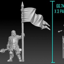 heresylab - ax064 sergeant banner toys & games dragons dungeons fantasy warhammer warrior d&d adventurer mordheim warband knight axia 3d print model - Mito3D