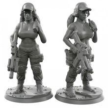 018 Mädchen Spielzeuge Spiele Armee modern Pistole Soldat Kriegshammer Frau Miniatur Tischplatte Infanterie 28mm wh40k 32mm 3d print model - Mito3D