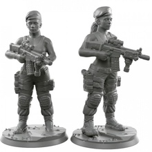 019 menina brinquedos jogos exército moderno soldado martelo guerra mulher miniatura tampo mesa infantaria 28mm wh40k 32mm 3d print model - Mito3D