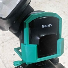 sony alpha hvl-f60m flash battery door hotshoe lock holder 3d print model - Mito3D