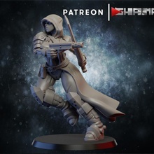 warrior pose 3 support ready toys & games dragons dungeons warhammer miniature wargame dnd 40000 wh sci-fy 3d print model - Mito3D