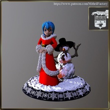 Stella claus brinquedos jogos Natal menina manga papai noel inverno neve 3d print model - Mito3D