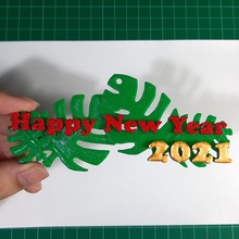 happy year 2021 monstera leaf 3d print model - Mito3D