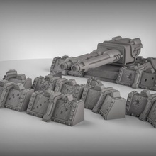 gun platform walls 40k terrain warhammer scifi turbo 30k tabletopgames starfinder 3d print model - Mito3D