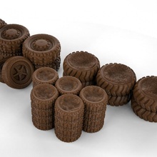 tire barricades terrain 40k scifi 30k tabletopgames tires scatter 3d print model - Mito3D