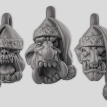 christmas head tree decorations & garden goblin orc troll treedecorations 3d print model - Mito3D
