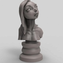 femelle buste ventilateur art libre fille 3d print model - Mito3D