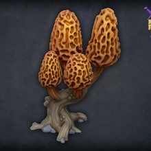 morel mushroom tree toys & games forest model prop miniature scenary asset swamp dnd5e 3d print model - Mito3D