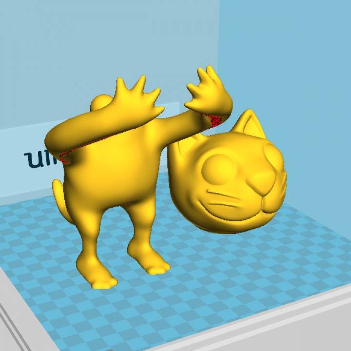 tiz cat 2 piezas apoyo libre juegos juguetes 3D print model - Mito3D