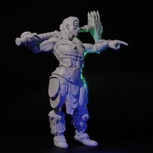 female barbarian toys & games crow fighter hero human warrior hammer tabletop dnd presupported greathammer 3d print model - Mito3D