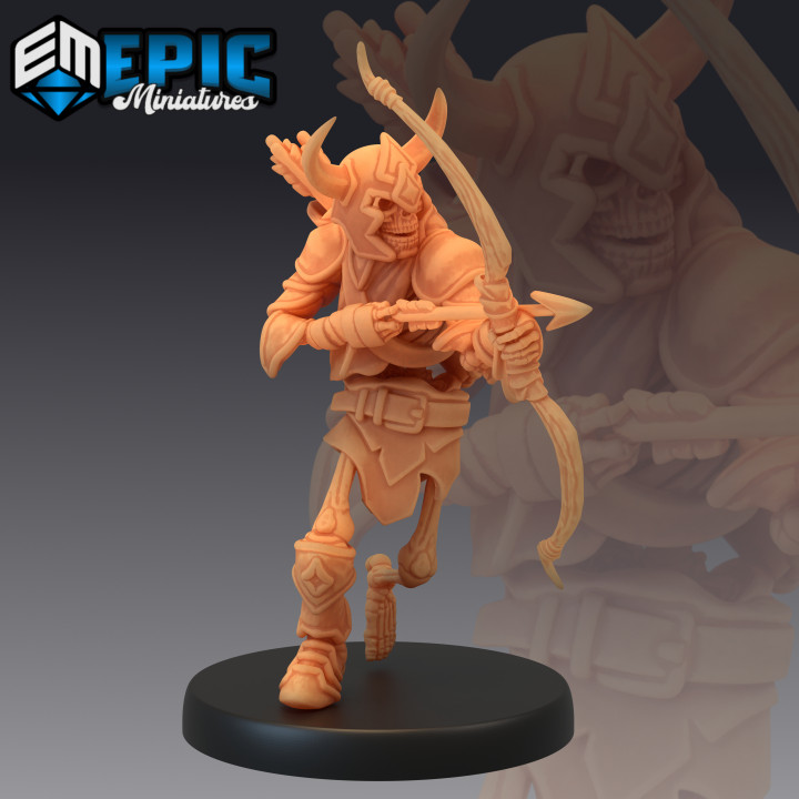 iskelet Ordu ölümsüz okçu eğilmek ok oyuncaklar oyunlar kemik fantezi Ortaçağa ait canavar rpg kafatası Warhammer sla düşman 3D print model - Mito3D