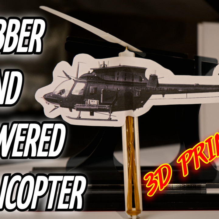 3d impresso borracha banda alimentado helicóptero brinquedos jogos arma fogo bola louco carro elástico homem método 3D print model - Mito3D