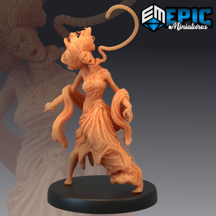 banshee hanged female ghost undead spirit toys & games fantasy medieval monster rpg warhammer sla enemy tabletop angry dungeon dnd pathfinder npc 3D print model - Mito3D