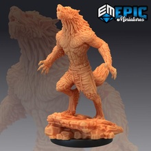 werewolf howling man wolf warrior lycanthrope toys & games fantasy gothic horror medieval monster rpg warhammer sla enemy tabletop dungeon dnd pathfinder npc 3d print model - Mito3D