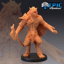 hombre lobo alfa hacha guerrero licántropo señor juguetes juegos fantasía gótico horror medieval monstruo martillo guerra enemigo mesa calabozo 3d print model - Mito3D