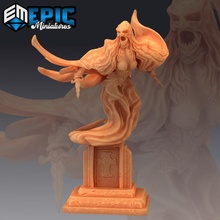 specter attacking gravestone ghost female angry spirit toys & games fantasy gothic horror medieval monster rpg warhammer enemy tabletop dungeon dnd pathfinder npc 3d print model - Mito3D