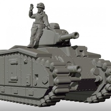 b1bis tank Fransızca Ordu ww2 28mm savaş oyunu oyuncaklar oyunlar aksiyon cıvata heykelcik Fransa minyatür kömür Eskice Küçük kule 3d print model - Mito3D