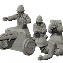47mm français pistolet équipage armée ww2 28mm jeu guerre jouets Jeux action boulon miniature eskice 3d print model - Mito3D