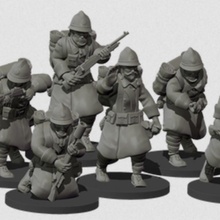 10 french soldiers - army ww2 28mm wargame toys & games action bolt miniature eskice 1939 3d print model - Mito3D
