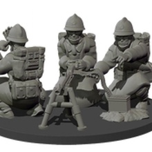 medium heavy machine gun crew - french army ww2 28mm wargame action bolt figurine miniature eskice mmg hmg 3d print model - Mito3D