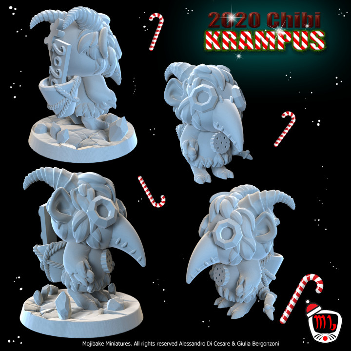 chibi krampus plague doctor pre- supported christmas xmas miniature resin minis presupported 3D print model - Mito3D