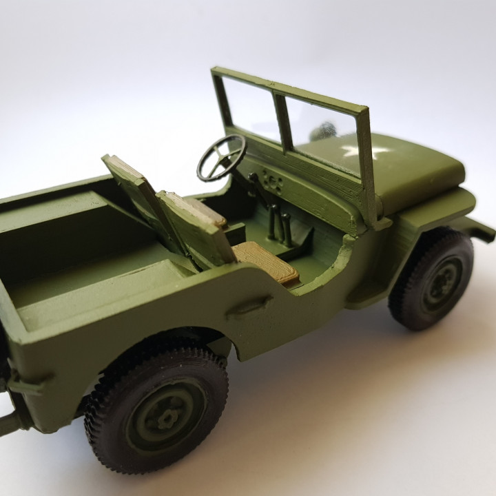 jeep willys ww2 - 1 23 military 3D print model - Mito3D