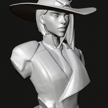 ashe bust - overwatch ow 3d print model - Mito3D