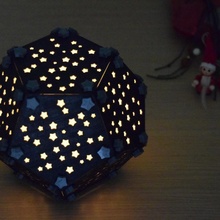 Natale volta dodecaedro paralume illuminazione stelle 3d print model - Mito3D