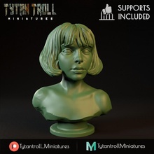 young girl head bust professionally pre-supported creature fantasy lady miniatures painting dnd 3d print model - Mito3D