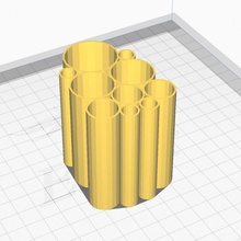 makeup organizer small cylinders holder brushes 3d print model - Mito3D