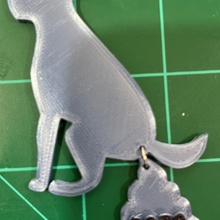 cocô cão enfeite Natal 2020 merda dog pooping poop gift tag 3d print model - Mito3D