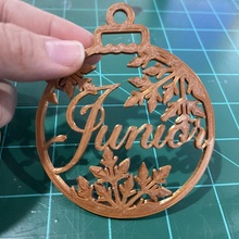 junior regalo etichetta ornamento gift tag 3d print model - Mito3D