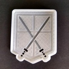 attaque Titan stagiaire corps biscuit coupeur anime badge bouclier cuisinier épées emblème coupeurs insigne régiment crête shingeki kyojin 3d print model - Mito3D