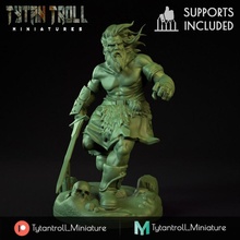 running barbarian professionally pre-supported big fantasy miniatures piece sword base minis roar sculpting dnd 52mm 32mm based 3d print model - Mito3D