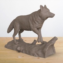 lupo log negozio animale cane natura scultura selvaggio lupi ululato husky 3d print model - Mito3D