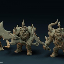 orc brutes warhammer dnd ageofsigmar 3d print model - Mito3D