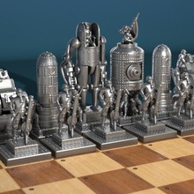 ww1 steampunk chess game store army bishop king knight queen robot rook soldier war cyberpunk chessgame 3d print model - Mito3D