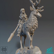 stag rider store deer dungeons female girl roleplay rpg woman miniature dungeonsanddragons tabletop d&d glaive chirstmas ageofsigmar 3d print model - Mito3D