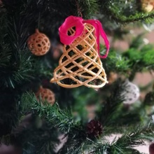 cloche Noël arbre inspiré vie expo 2016 cloches conception paramétrique rouge Père argent imprimé père spirale sauterelle san noël 3d print model - Mito3D