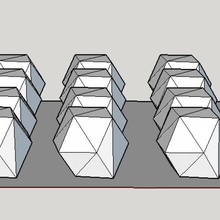 set 20 rombico piramidale costruito estendere 20mm cubi 3d print model - Mito3D