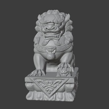 pierre taille modèle calcul Lion statue augure animal shishizi shizi 3d print model - Mito3D