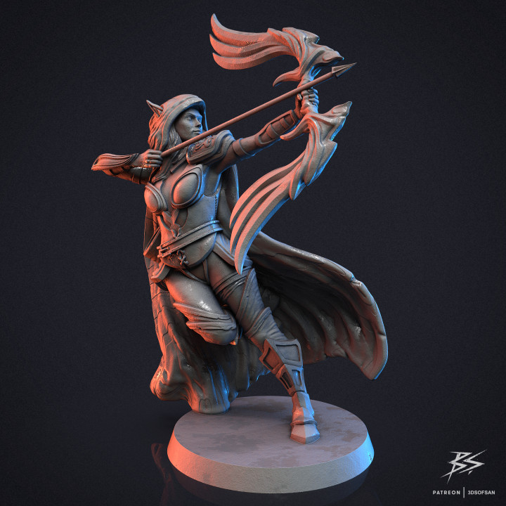 elf archer pre-supported store arrow fantasy bow dungeonsanddragons tabletop dnd 3dsofsan 3D print model - Mito3D