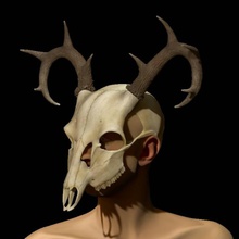 máscara halloween veado crânio adereços cosplay 3d print model - Mito3D