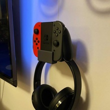 switch controller + headset mount nintendo 3d print model - Mito3D
