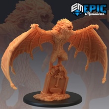 giant bat gravestone blood monster flying animal vampire creature fantasy gothic horror medieval rpg enemy tabletop dungeon dnd pathfinder resting 3d print model - Mito3D