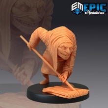 hunchback wiping floor monstrosity caretaker fantasy gothic horror medieval monster rpg warhammer enemy castle tabletop dungeon dnd pathfinder 3d print model - Mito3D