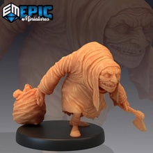 hunchback carrying body parts monstrosity caretaker axe fantasy gothic horror medieval monster rpg warhammer enemy castle tabletop dungeon dnd pathfinder 3d print model - Mito3D