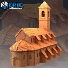 terk edilmiş kilise düşmüş manastır çan bina arazi kule Warhammer mezar kötü zindan mezarlık katedral dnd yol bulucu lanetli 3d print model - Mito3D